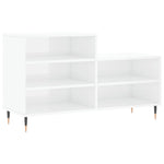 Shoe Cabinet High Gloss White 102x36x60 cm Engineered Wood - Bargainia.com - 