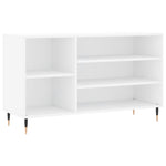 Shoe Cabinet High Gloss White 102x36x60 cm Engineered Wood - Bargainia.com - 