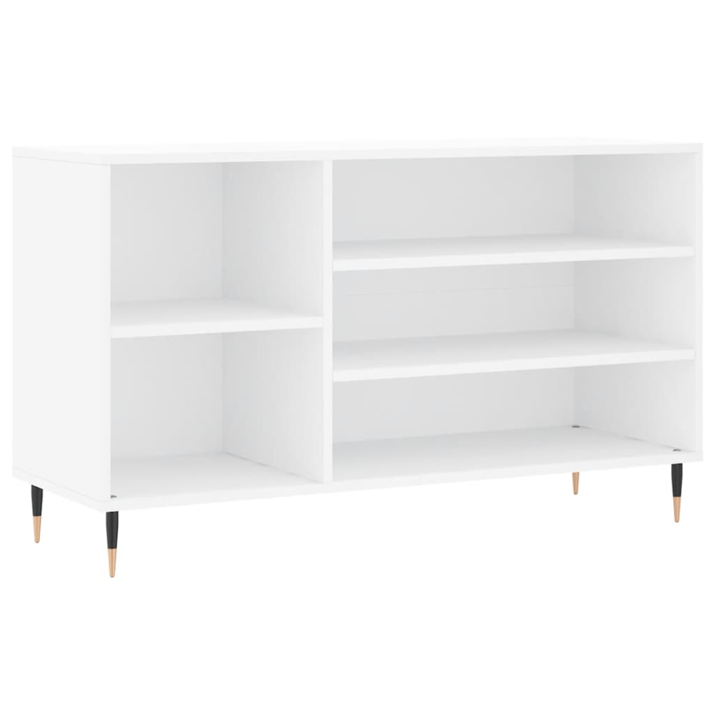 Shoe Cabinet High Gloss White 102x36x60 cm Engineered Wood - Bargainia.com - 