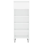 Shoe Cabinet High Gloss White 40x36x105 cm Engineered Wood - Bargainia.com - 