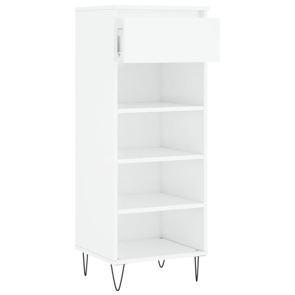 Shoe Cabinet High Gloss White 40x36x105 cm Engineered Wood - Bargainia.com - 