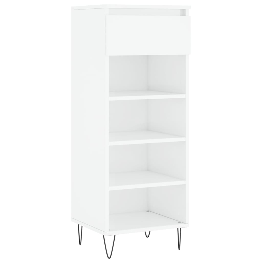 Shoe Cabinet High Gloss White 40x36x105 cm Engineered Wood - Bargainia.com - 