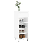 Shoe Cabinet High Gloss White 40x36x105 cm Engineered Wood - Bargainia.com - 