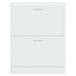 Shoe Cabinet High Gloss White 63x24x81 cm Engineered Wood - Bargainia.com - 