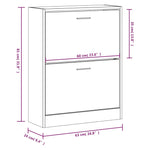 Shoe Cabinet High Gloss White 63x24x81 cm Engineered Wood - Bargainia.com - 
