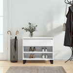 Shoe Cabinet High Gloss White 70x36x60 cm Engineered Wood - Bargainia.com - 