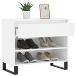 Shoe Cabinet High Gloss White 70x36x60 cm Engineered Wood - Bargainia.com - 