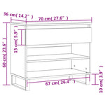 Shoe Cabinet High Gloss White 70x36x60 cm Engineered Wood - Bargainia.com - 