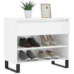 Shoe Cabinet High Gloss White 70x36x60 cm Engineered Wood - Bargainia.com - 