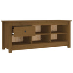 Shoe Cabinet Honey Brown 110x38x45.5 cm Solid Wood Pine - Bargainia.com - 