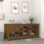 Shoe Cabinet Honey Brown 110x38x45.5 cm Solid Wood Pine - Bargainia.com - 