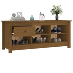 Shoe Cabinet Honey Brown 110x38x45.5 cm Solid Wood Pine - Bargainia.com - 