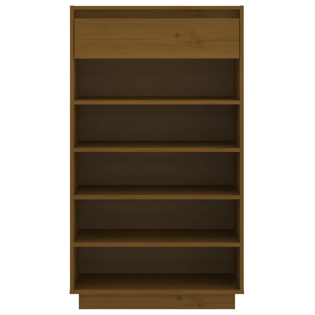 Shoe Cabinet Honey Brown 60x34x105 cm Solid Wood Pine - Bargainia.com - 