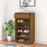 Shoe Cabinet Honey Brown 60x34x105 cm Solid Wood Pine - Bargainia.com - 