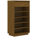 Shoe Cabinet Honey Brown 60x34x105 cm Solid Wood Pine - Bargainia.com - 