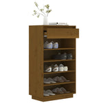Shoe Cabinet Honey Brown 60x34x105 cm Solid Wood Pine - Bargainia.com - 