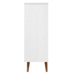 Shoe Cabinet MOLDE White 59,5x35x103 cm Solid Wood Pine - Bargainia.com - 
