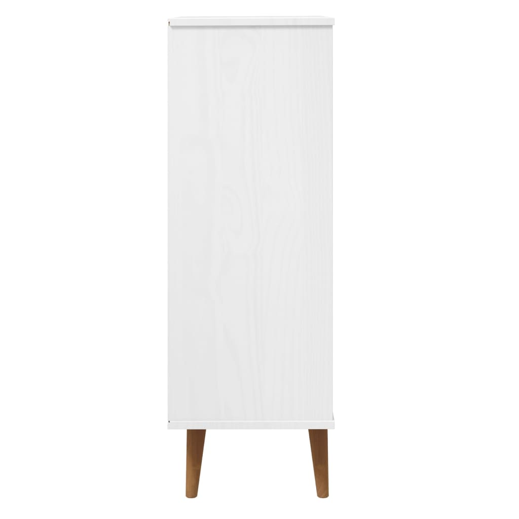 Shoe Cabinet MOLDE White 59,5x35x103 cm Solid Wood Pine - Bargainia.com - 