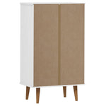 Shoe Cabinet MOLDE White 59,5x35x103 cm Solid Wood Pine - Bargainia.com - 