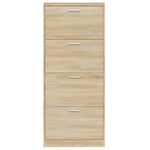 Shoe Cabinet Oak 59x17x150 cm Engineered Wood - Bargainia.com - 