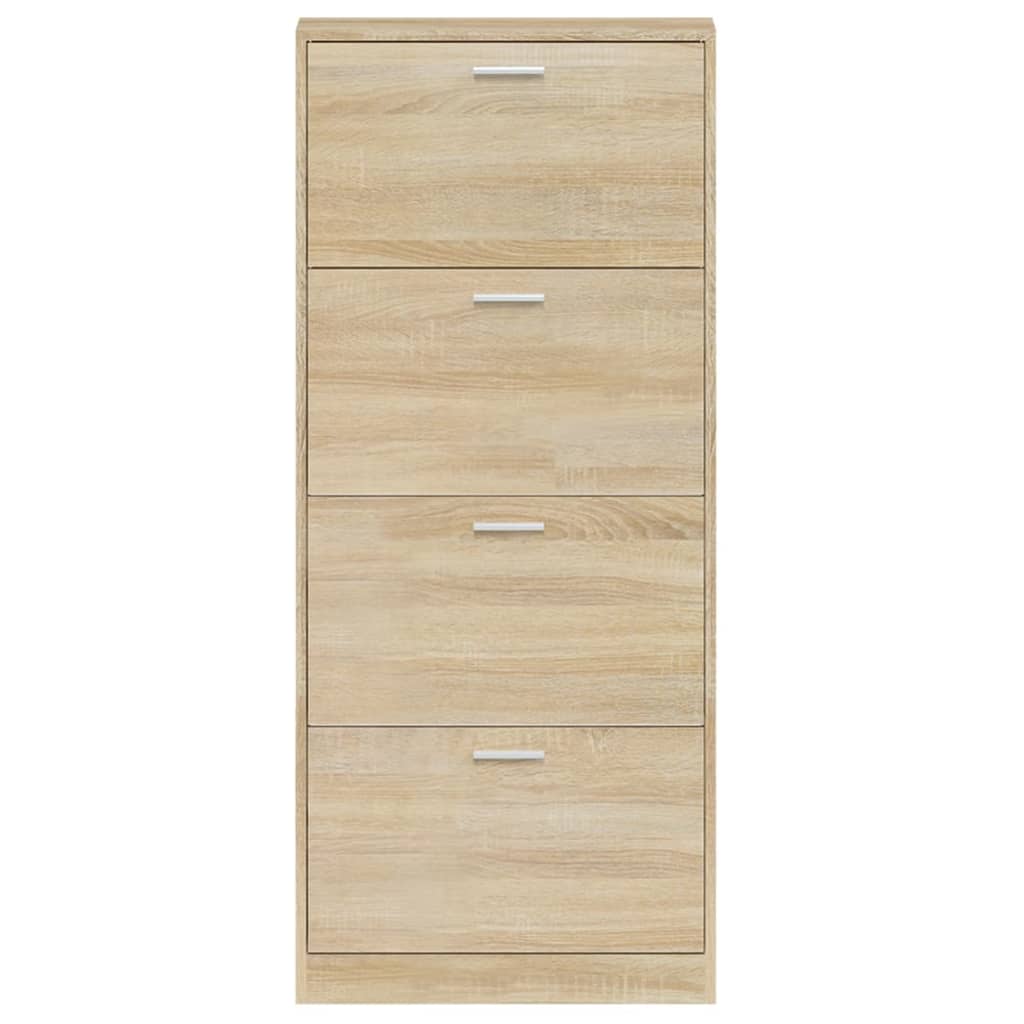 Shoe Cabinet Oak 59x17x150 cm Engineered Wood - Bargainia.com - 