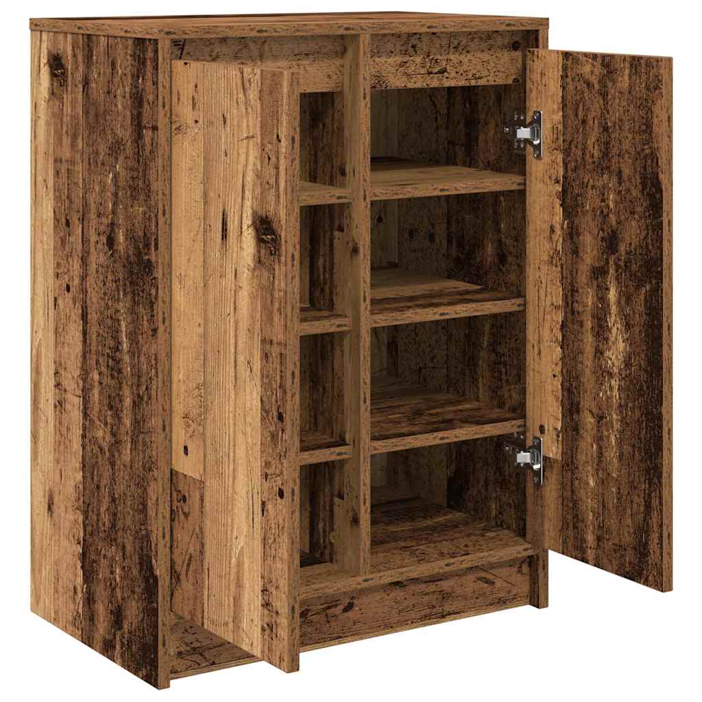Shoe Cabinet Old Wood 57x34x76 cm Engineered Wood - Bargainia.com - 