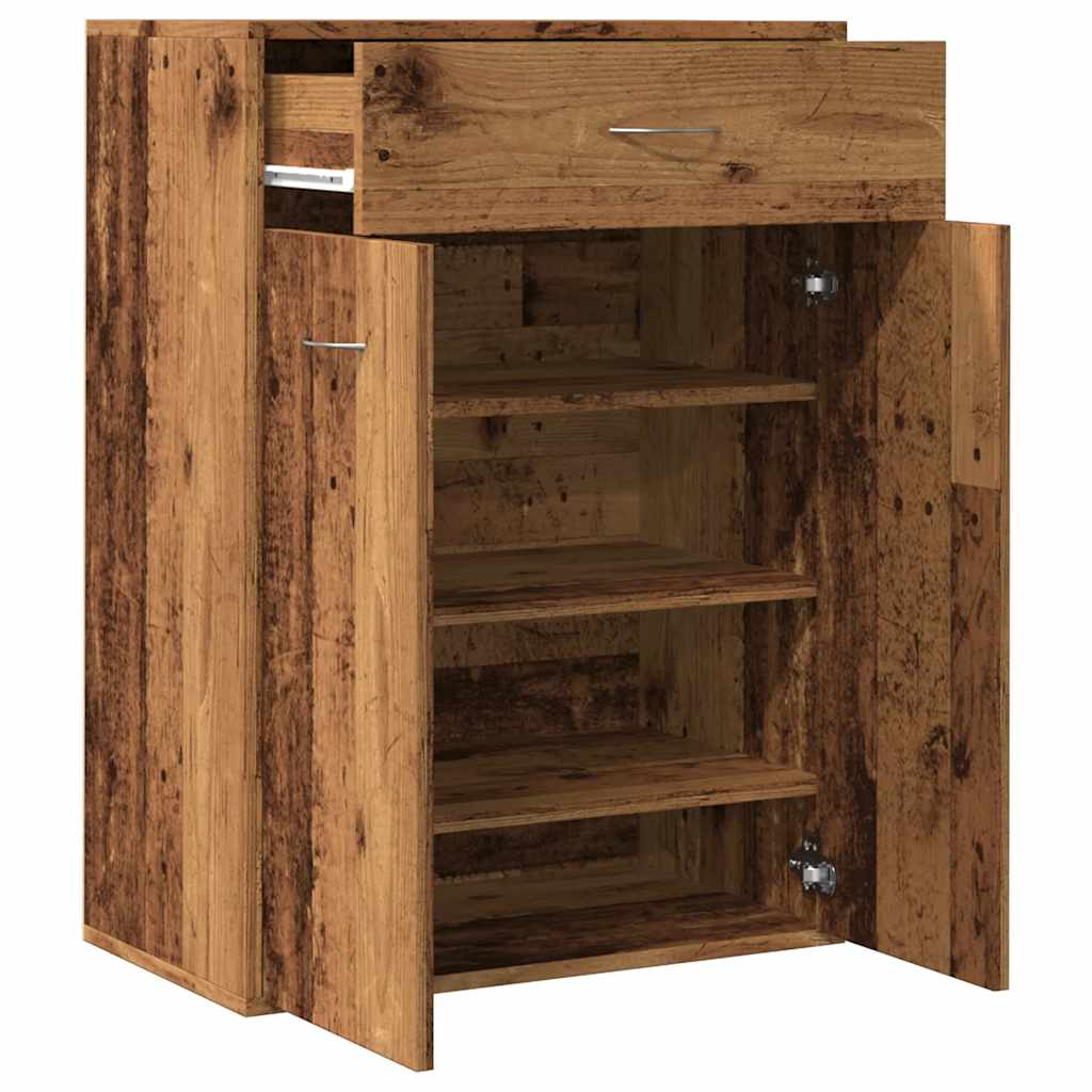 Shoe Cabinet Old Wood 60x35x84 cm Engineered Wood - Bargainia.com - 