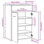 Shoe Cabinet Old Wood 60x35x84 cm Engineered Wood - Bargainia.com - 