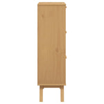Shoe Cabinet OLDEN Brown 55x35x120cm Solid Wood Pine - Bargainia.com - 