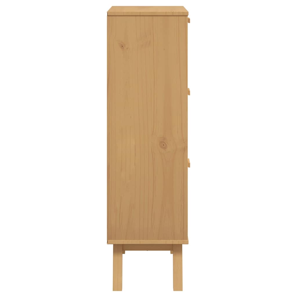 Shoe Cabinet OLDEN Brown 55x35x120cm Solid Wood Pine - Bargainia.com - 