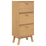 Shoe Cabinet OLDEN Brown 55x35x120cm Solid Wood Pine - Bargainia.com - 