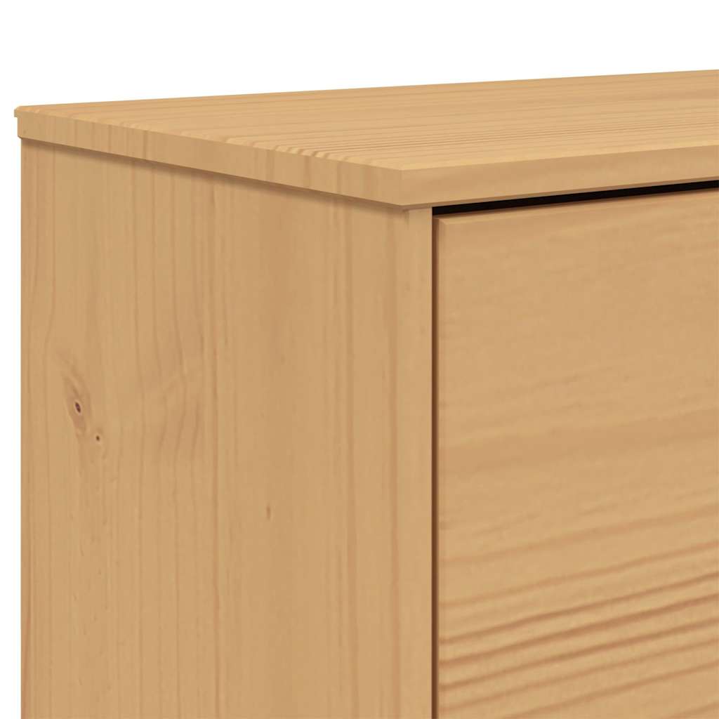 Shoe Cabinet OLDEN Brown 55x35x120cm Solid Wood Pine - Bargainia.com - 