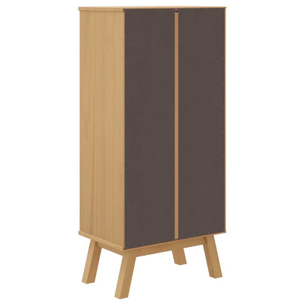 Shoe Cabinet OLDEN Brown 55x35x120cm Solid Wood Pine - Bargainia.com - 