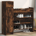 Shoe Cabinet Smoked Oak 100.5x28x100 cm Engineered Wood - Bargainia.com - 