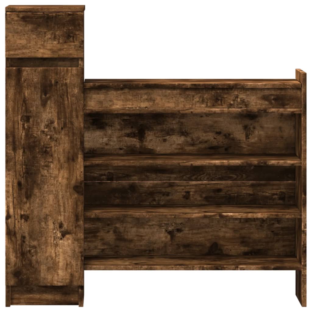 Shoe Cabinet Smoked Oak 100.5x28x100 cm Engineered Wood - Bargainia.com - 