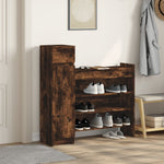 Shoe Cabinet Smoked Oak 100.5x28x100 cm Engineered Wood - Bargainia.com - 
