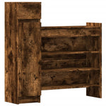 Shoe Cabinet Smoked Oak 100.5x28x100 cm Engineered Wood - Bargainia.com - 
