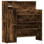 Shoe Cabinet Smoked Oak 100.5x28x100 cm Engineered Wood - Bargainia.com - 