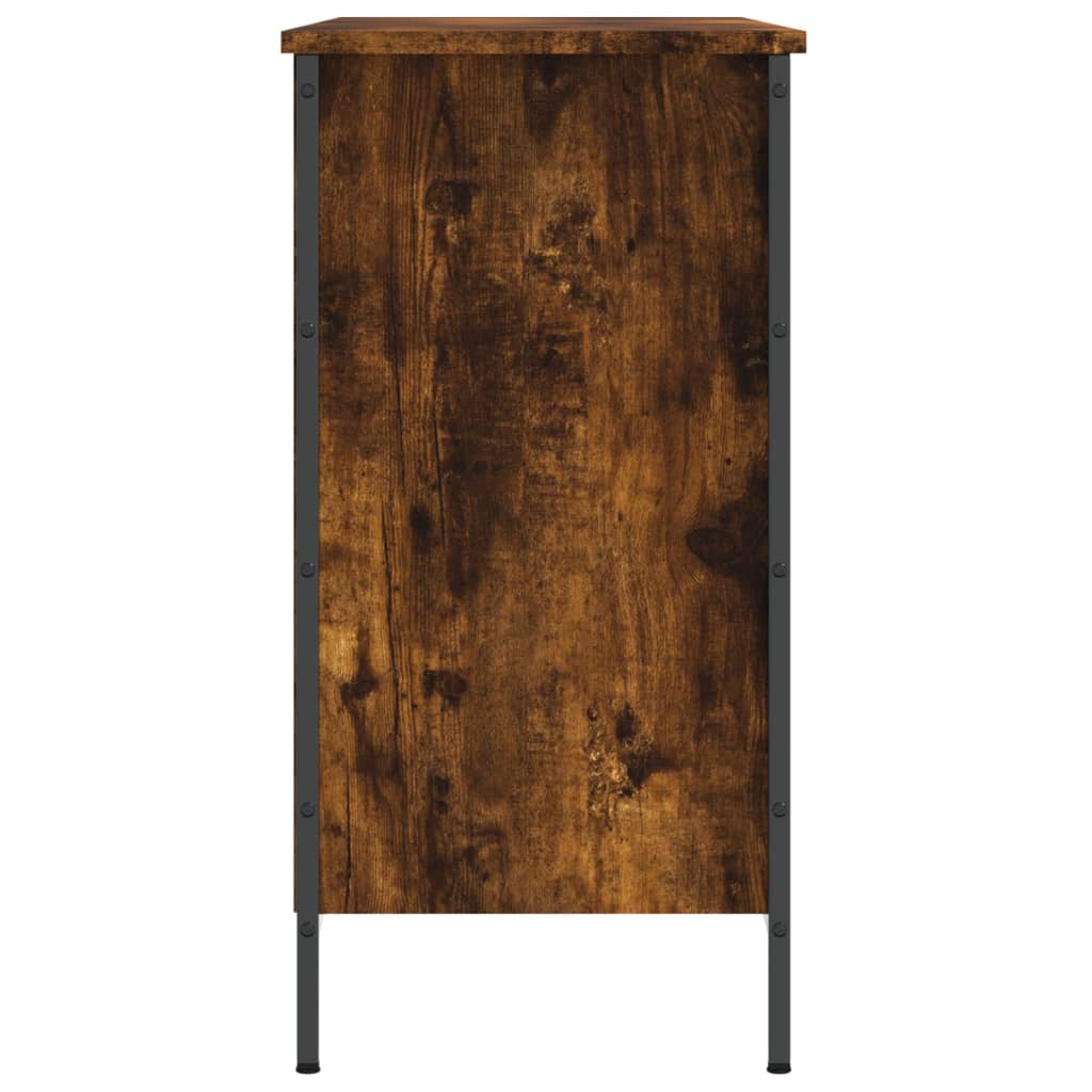 Shoe Cabinet Smoked Oak 100x35x70 cm Engineered Wood - Bargainia.com - 