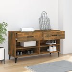 Shoe Cabinet Smoked Oak 102x35x55 cm Engineered Wood - Bargainia.com - 
