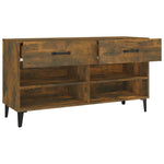 Shoe Cabinet Smoked Oak 102x35x55 cm Engineered Wood - Bargainia.com - 