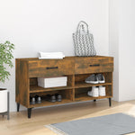 Shoe Cabinet Smoked Oak 102x35x55 cm Engineered Wood - Bargainia.com - 