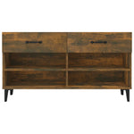 Shoe Cabinet Smoked Oak 102x35x55 cm Engineered Wood - Bargainia.com - 