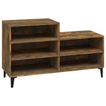 Shoe Cabinet Smoked Oak 102x36x60 cm Engineered Wood - Bargainia.com - 