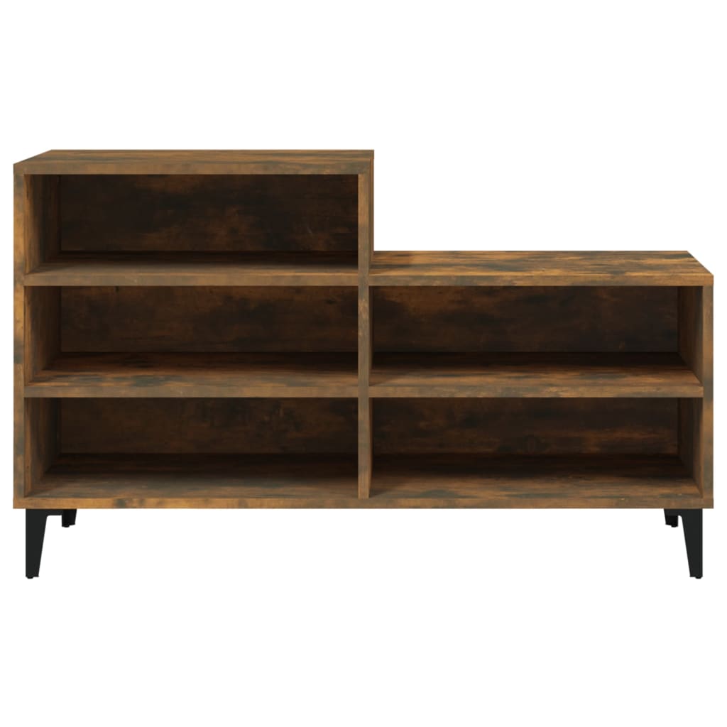 Shoe Cabinet Smoked Oak 102x36x60 cm Engineered Wood - Bargainia.com - 