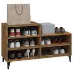 Shoe Cabinet Smoked Oak 102x36x60 cm Engineered Wood - Bargainia.com - 