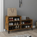 Shoe Cabinet Smoked Oak 102x36x60 cm Engineered Wood - Bargainia.com - 