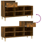 Shoe Cabinet Smoked Oak 102x36x60 cm Engineered Wood - Bargainia.com - 