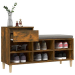 Shoe Cabinet Smoked Oak 102x36x60 cm Engineered Wood - Bargainia.com - 