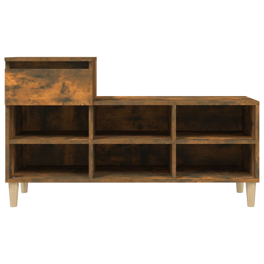 Shoe Cabinet Smoked Oak 102x36x60 cm Engineered Wood - Bargainia.com - 